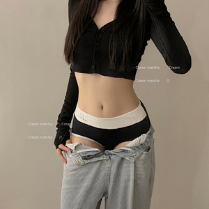 内裤女生纯棉抗菌可爱性感简约中腰收腹提臀翘臀女士秋冬三角裤头