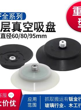 OCN开箱机真空吸盘PF-60/80/95-M12*1.25硅胶吸嘴PS-95C-1/4M-N