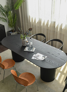 vima 多立克 实木餐桌北欧意式极简会议桌洽谈桌轻法式长条吃饭桌