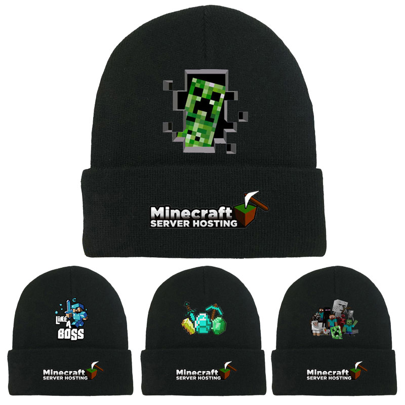 我的世界帽子毛线冬帽针织帽