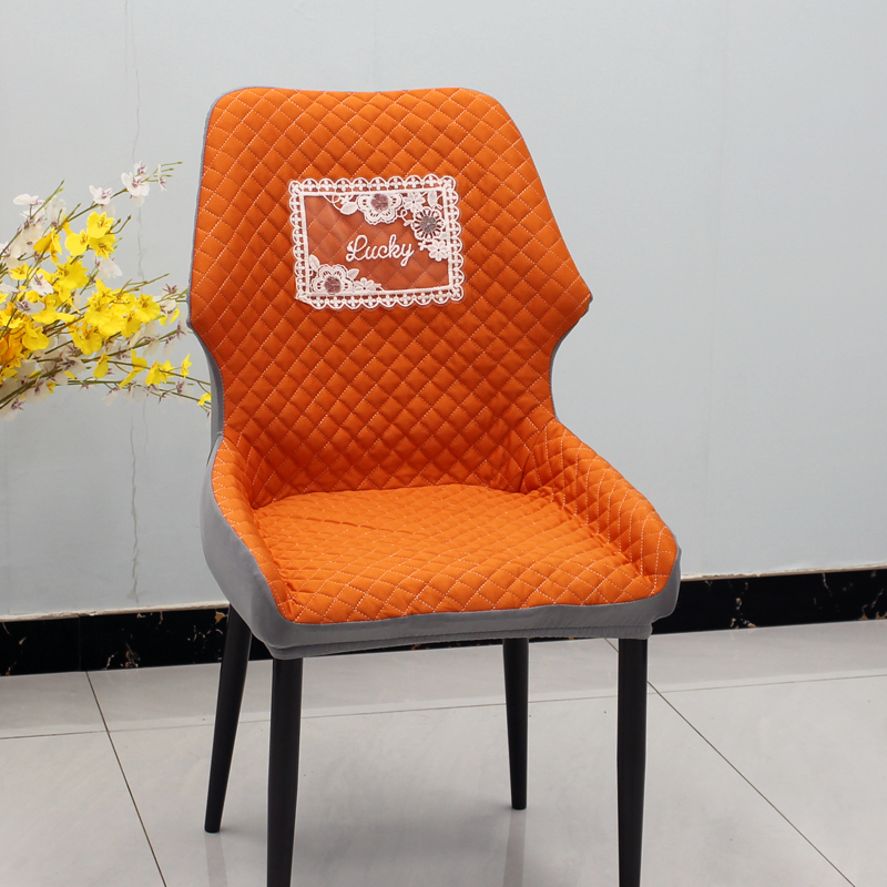 高级感轻奢弧形椅子套罩餐椅套