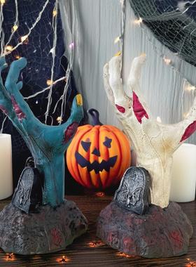 亚马逊万圣节僵尸手树脂工艺品万圣节日鬼手死亡之手桌面装饰用品