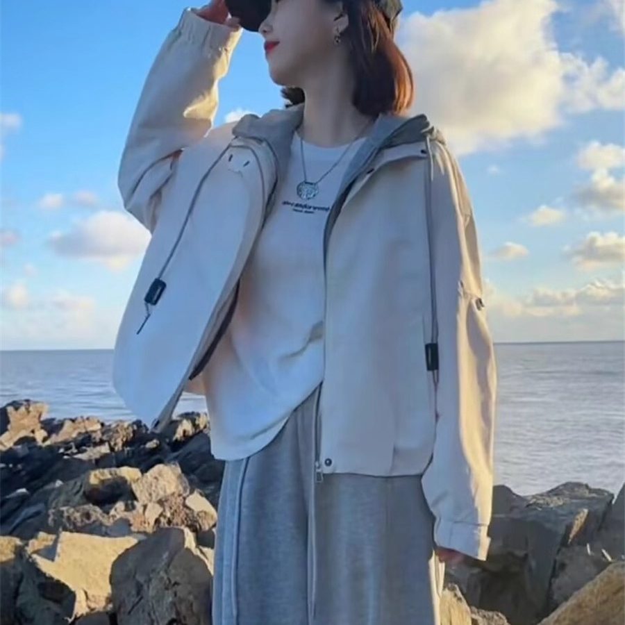 WHISPER*25AW小众潮牌联名休闲宽松百搭夹棉加厚连帽冲锋衣外套