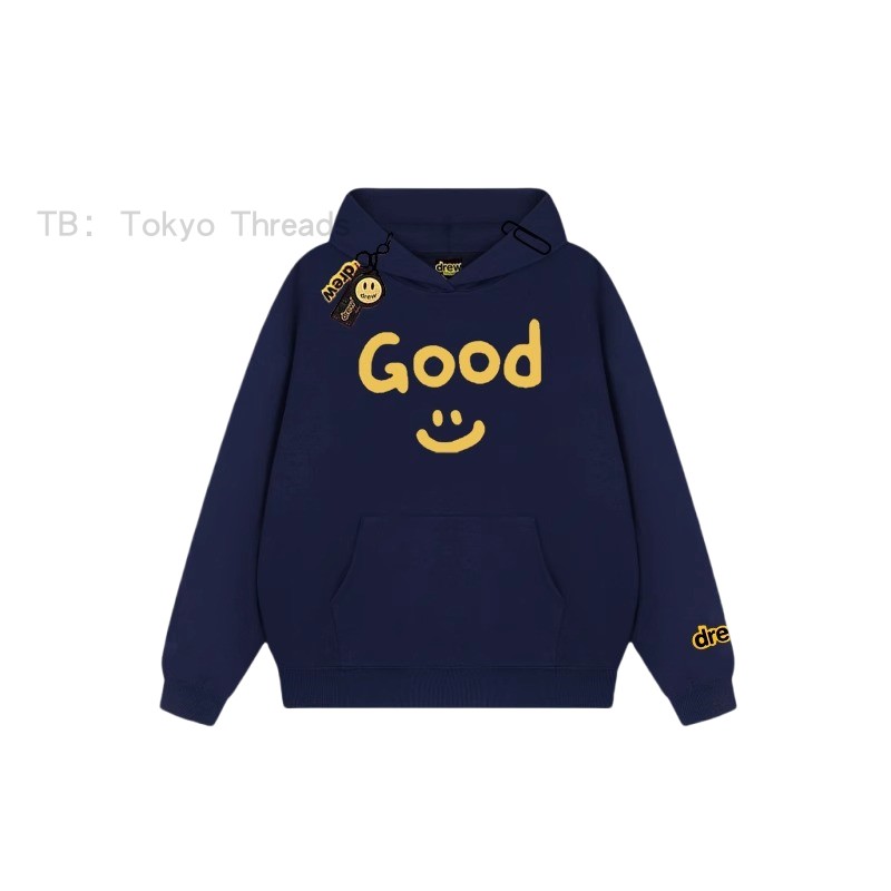 DREWgood字母笑脸印花连帽卫衣