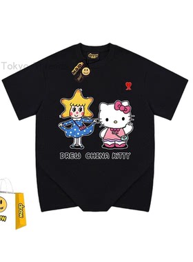 DREW*25SS 高街潮牌卡通kikt情空酱宽松休闲短袖T恤