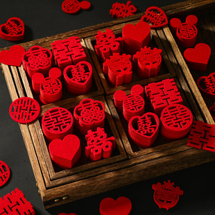 结婚礼专用手抛小喜字贴纸婚庆用品新订婚房布置装饰迷你抛撒囍字