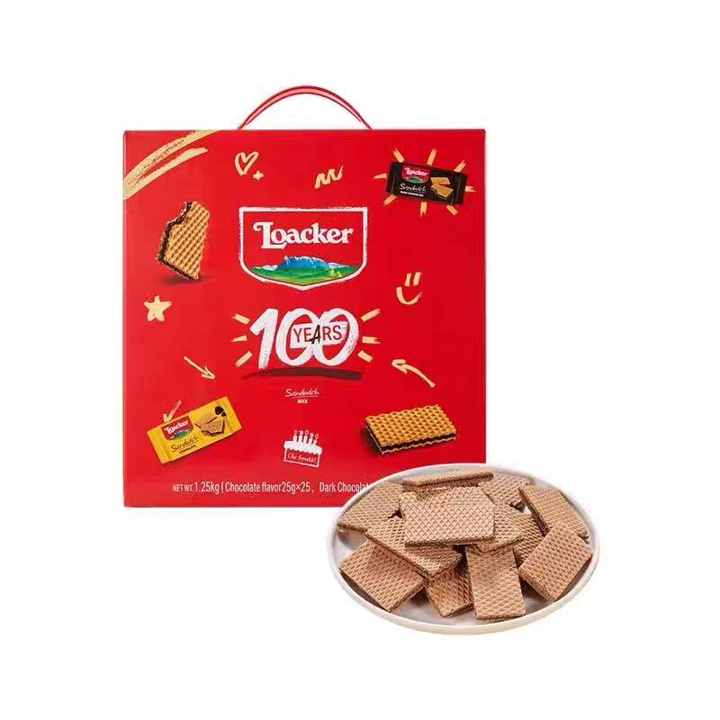 山姆代购莱家意大利进口混合巧克力味薄脆威化饼干礼盒装零食点心