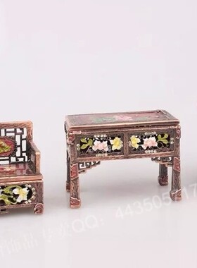 古典风创意仿真桌椅金属工艺品