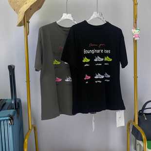 短袖T恤男女2024夏季新款印花ins风宽松百搭休闲上衣半袖情侣款