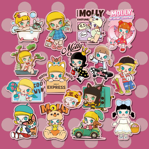 新品可爱少女可爱茉莉公主泡泡日记本拉杆箱托运箱冰箱滑板贴纸画