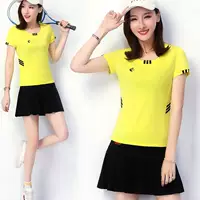 Váy thể thao mùa hè váy ngắn quần chống ánh sáng quần vợt váy cầu lông mùa hè giản dị váy xếp li váy nữ - Trang phục thể thao quần áo the thao  nữ