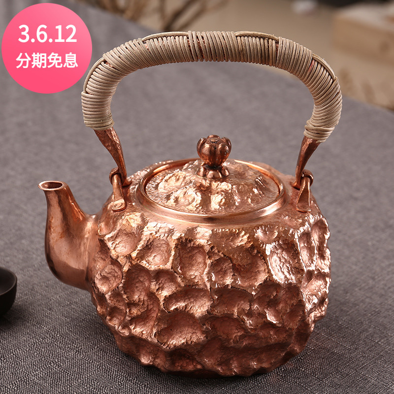 口打出一体铜壶紫铜一张打亮色