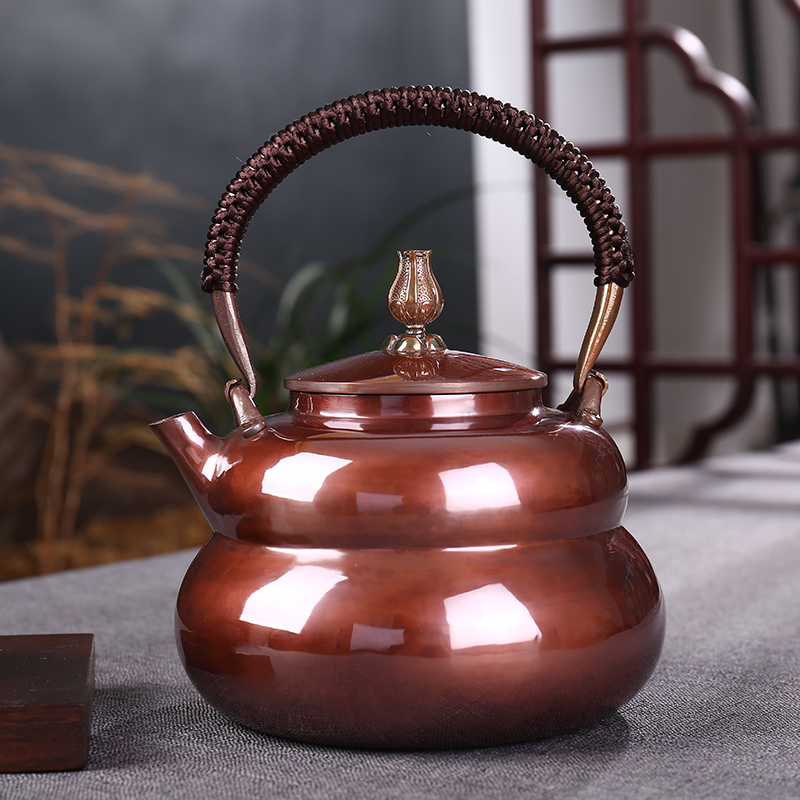 御音茶坊复古纯铜一张打铜壶