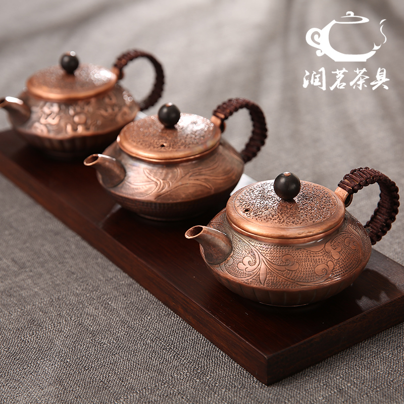 纯手工迷你带把复古小泡铜壶