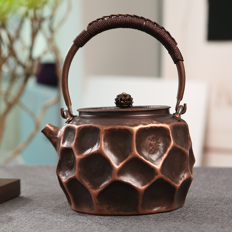 无涂层纯铜商务烧水壶