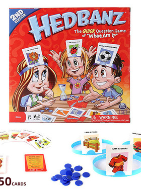 英文头绷hedbanz game猜猜我是谁What amI亲子游戏益智英语学习卡
