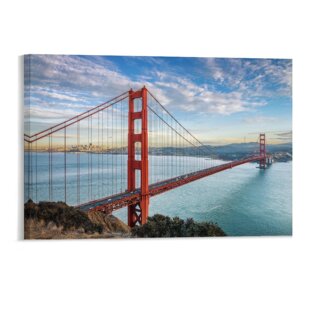 金门大桥美国旧金山桥梁建筑房间客厅背景墙帆布无框画装饰挂画