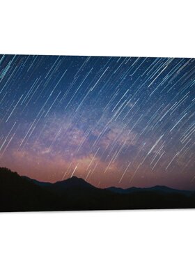 Meteo流星雨夜空星空创意卧室客厅房间背景墙帆布无框画装饰挂画