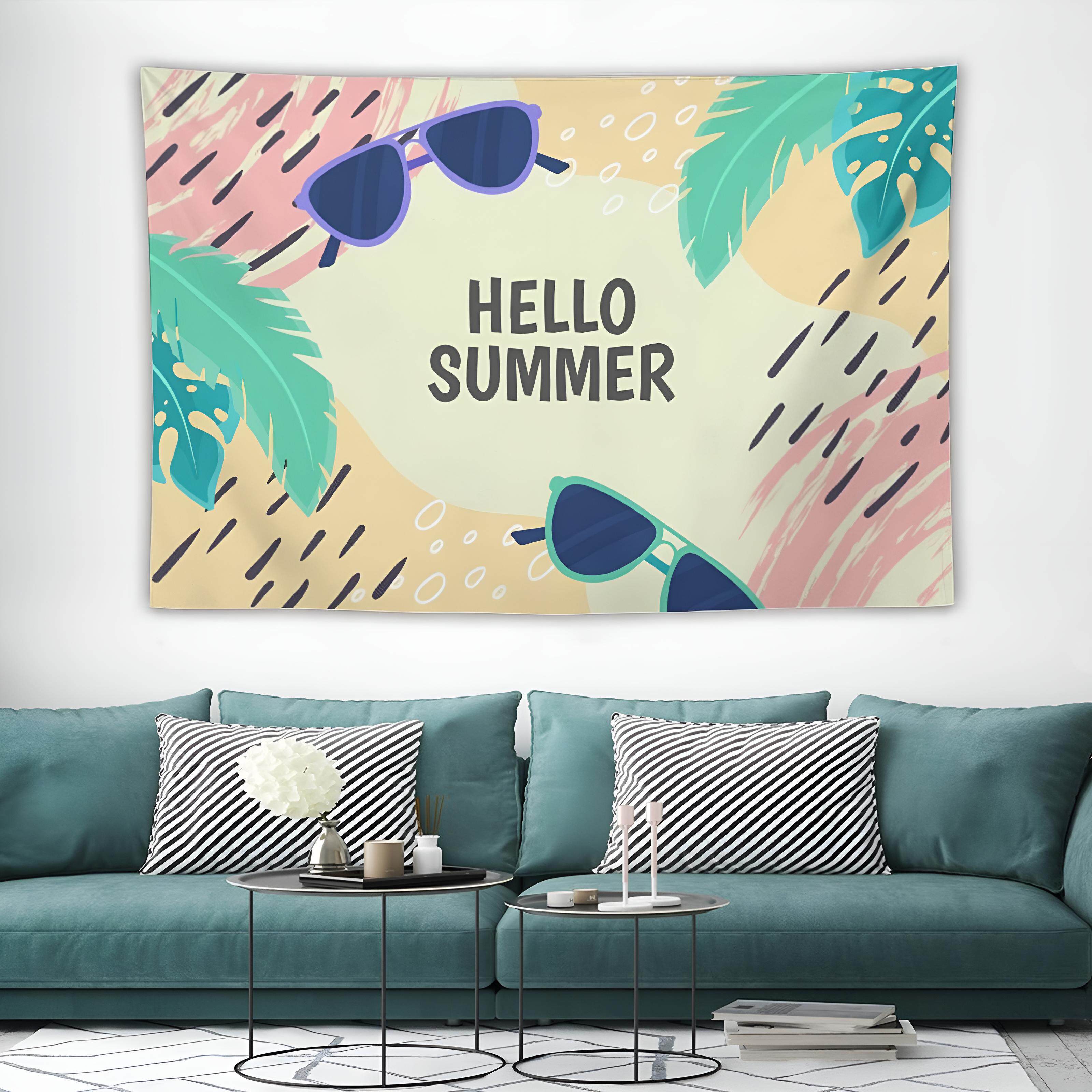 신선하고 자연적인 녹색 잎 식물 잎 그림 거실 장식 그림 포스터 배경 벽 천으로 매달려 태피스트리 커튼