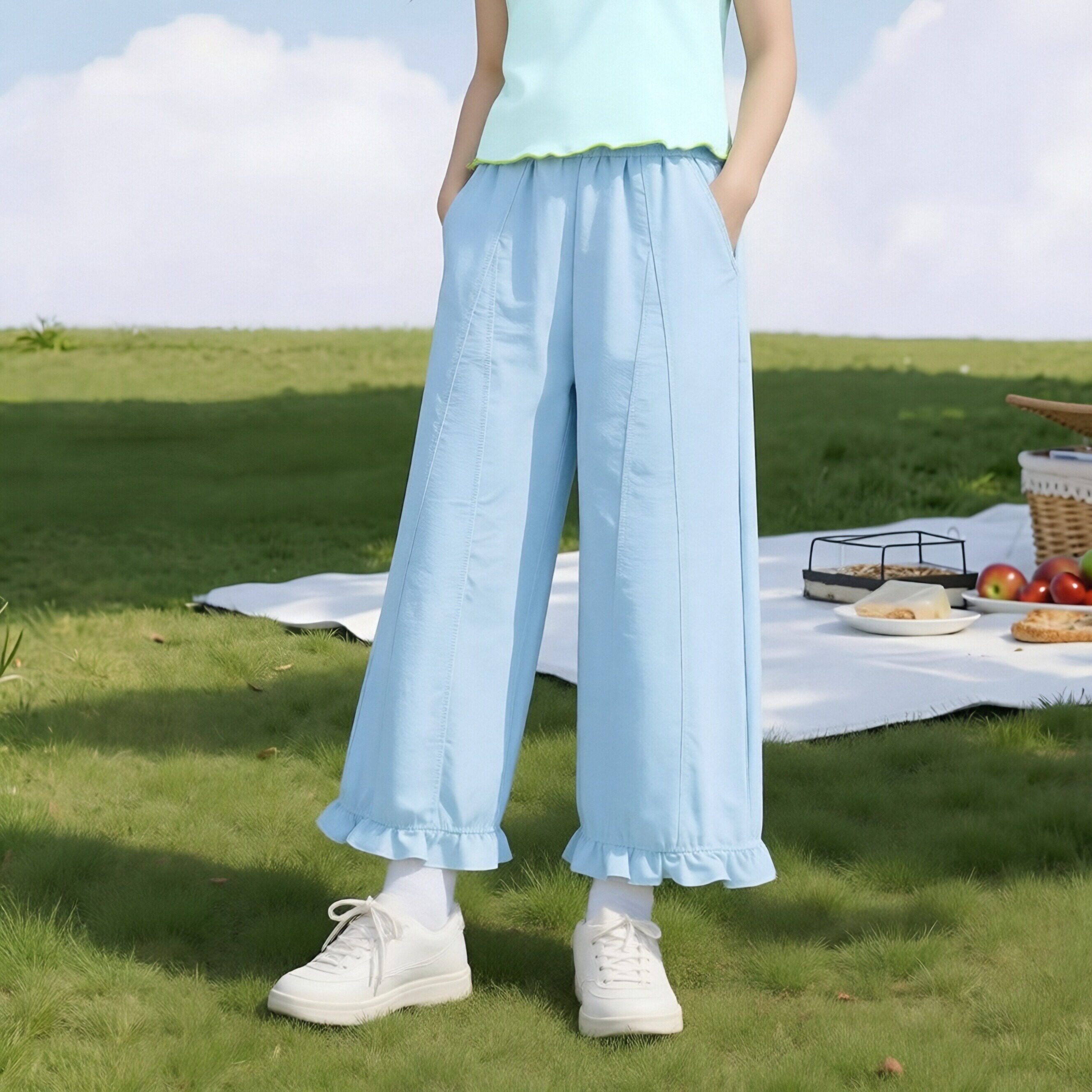 史努比女童九分裤子夏花苞休闲裤
