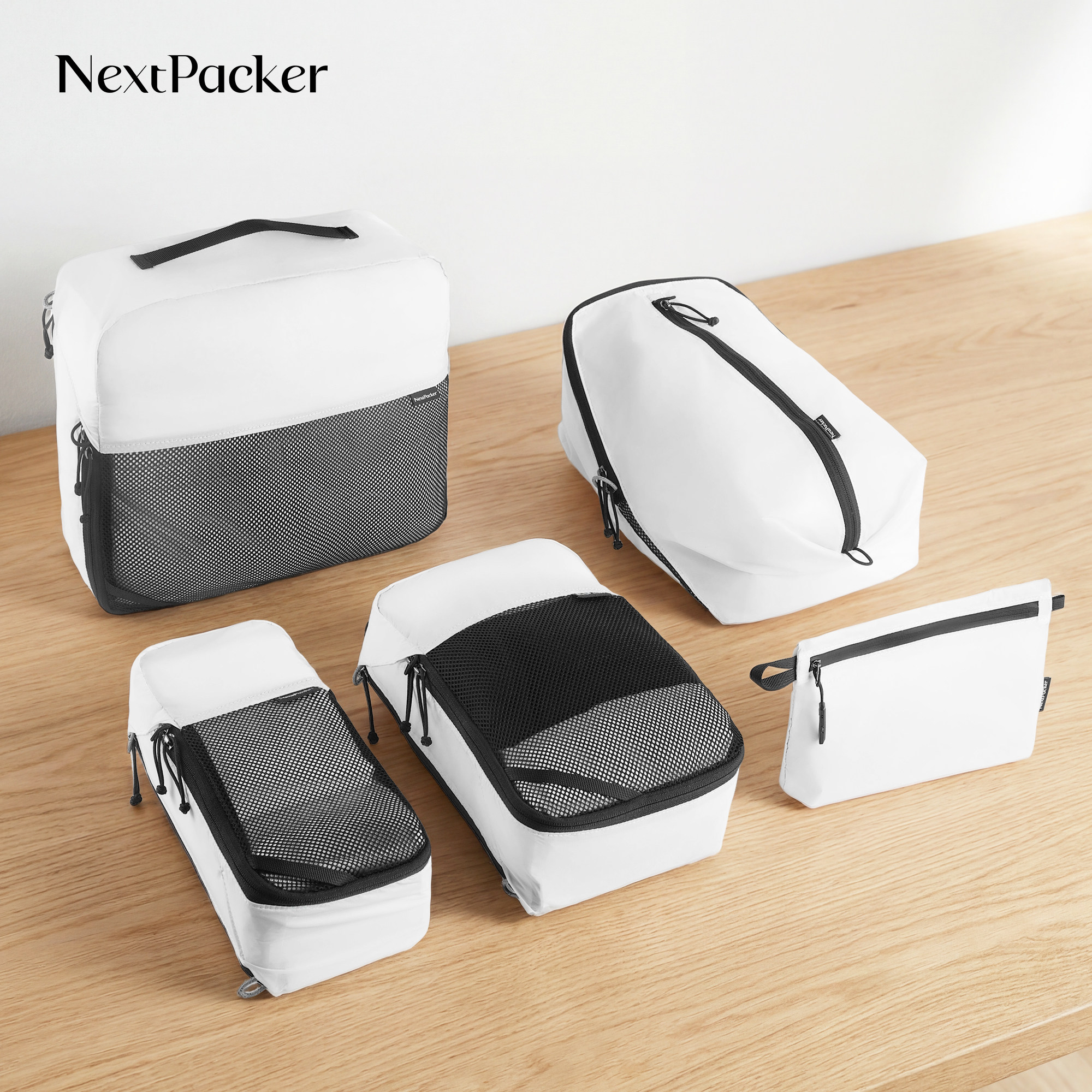 NextPacker翌至超轻双层旅行收纳袋套装 YKK防水出差鞋袋男内衣包