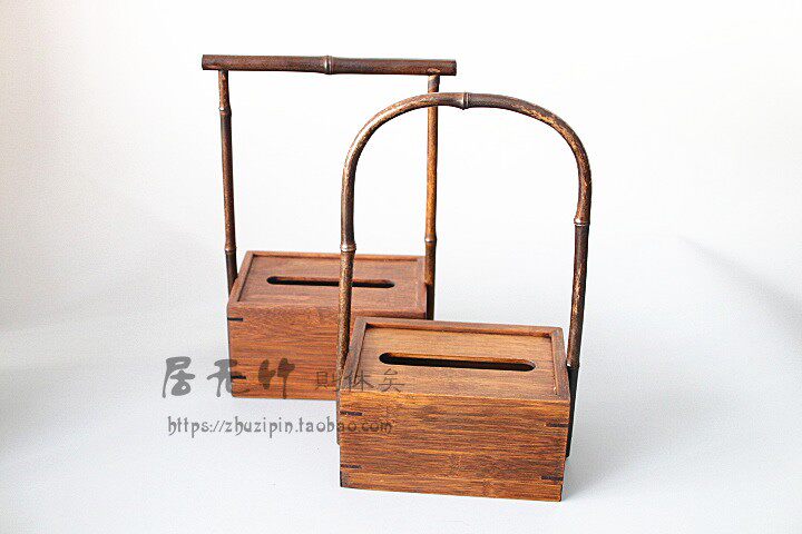 新中式轻奢日式紫竹客厅抽纸盒家居餐巾纸盒茶桌禅意装饰摆件