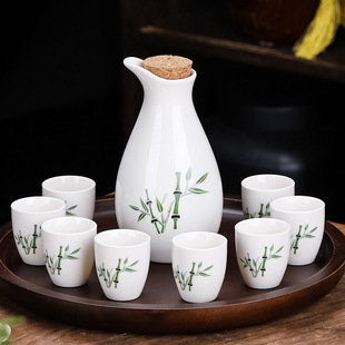高端清酒杯陶瓷冬季 酒具套装 家用烈酒杯子小酒盅分酒器烧酒温酒器
