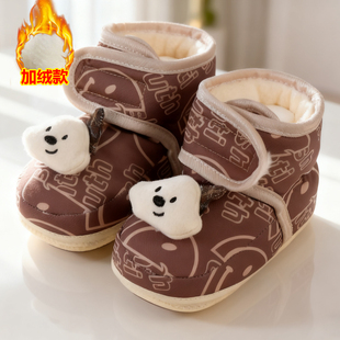 袜秋冬季 婴儿鞋 6个月鞋 保暖新初生3 子加绒01岁宝宝软底不掉2棉鞋