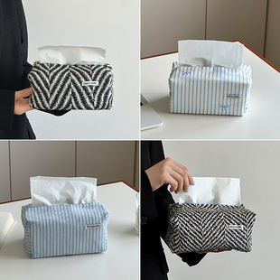 中古风布艺纸巾盒家用客厅茶几高档轻奢纸巾袋餐巾纸套桌面抽纸盒