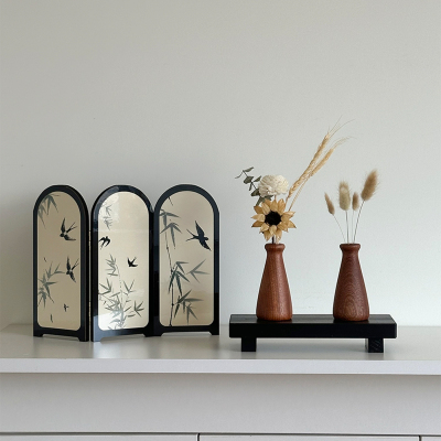 中古风花瓶桌面摆件客厅装饰高级感小众设计感屏风房间改造小物件