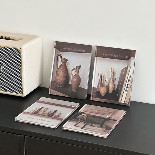 吃瓜少女侘寂风花瓶本子卡纸桌面装饰品家居艺术摆设拍照道具复古