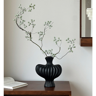 饰摆件陶瓷花瓶仿真植物复古高级感乔迁民宿客厅插花鲜花 中古装