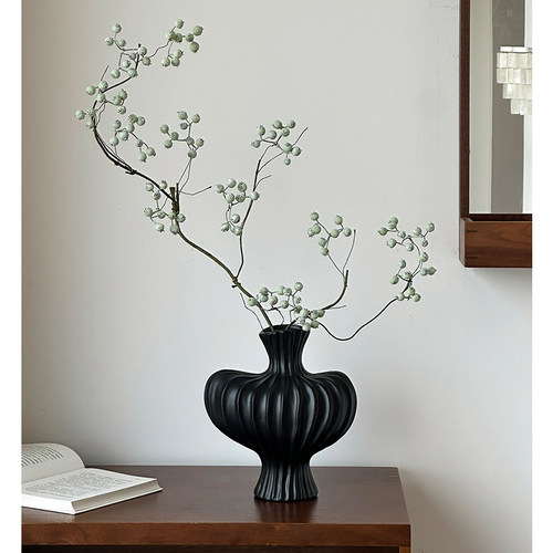 中古装饰摆件陶瓷花瓶仿真植物复古高级感乔迁民宿客厅插花鲜花