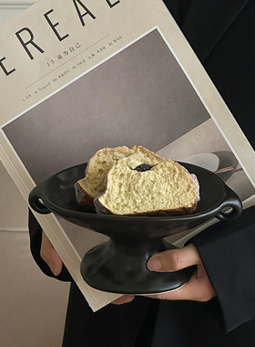 侘寂风陶瓷托盘高级感拍照道具香薰托盘玄关杂物收纳浴室首饰项链