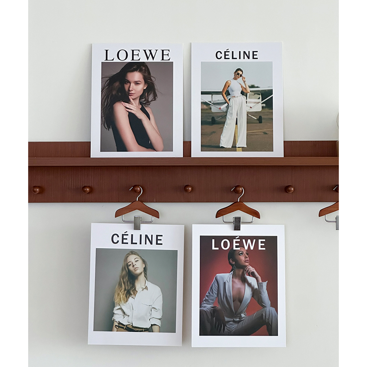 时尚英文杂志卡片模特手拿美食摆拍拍照道具装饰摆件照片艺术海报