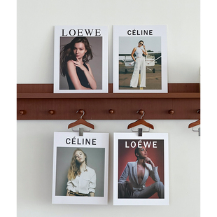 时尚英文杂志卡片模特手拿美食摆拍拍照道具装饰摆件照片艺术海报