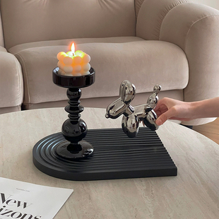 中古风摆件高级感小众轻奢高档装饰品烛台家居客厅电视柜酒柜软装