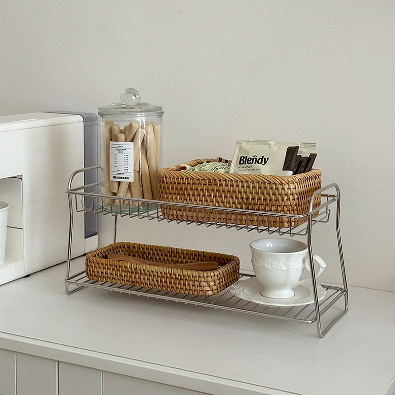 台面厨房分层置物架桌面储物架咖啡杯架调味料多层收纳盒收纳架小