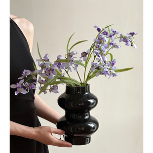 高级仿生花小翠兰紫色仿真花假花花艺摆件插花客厅电视柜摆设花朵