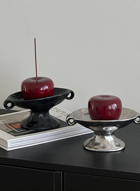 侘寂风装饰摆件高级感桌面苹果香插线香底座解压复古香托新款高级