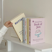 饰摆件摄影拍道具 仿真书装 ins奶油风面包粉色假书英文装 饰书软装