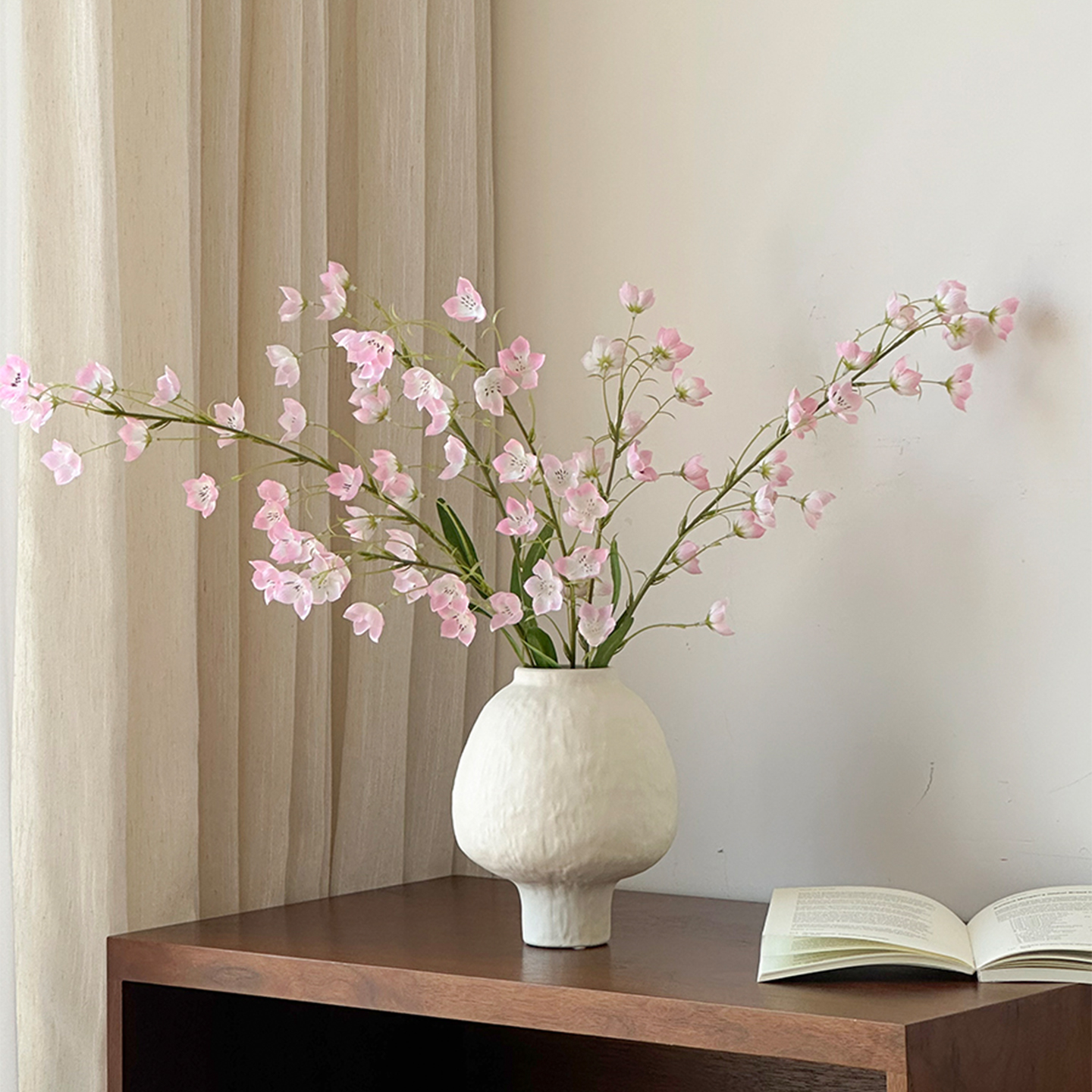 ins风仿真花铃兰花高级感逼真法式花艺假花摆设陶瓷花瓶装饰摆件