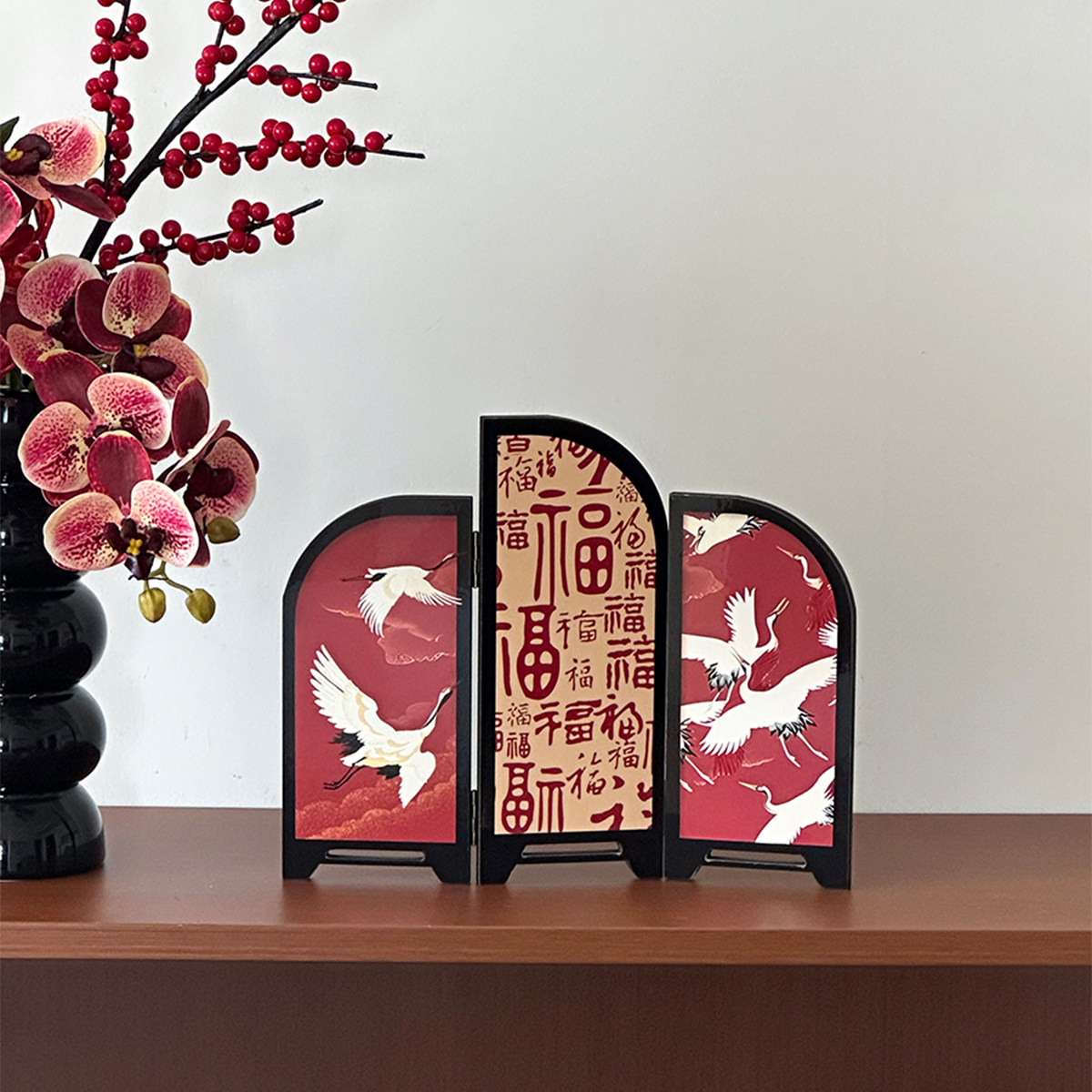 新中式屏风摆件客厅玄关装饰品乔迁新居礼物桌面拍照道具祝福红色,家居饰品,装饰摆件,淘宝优惠券,粉丝福利购,淘宝优惠卷