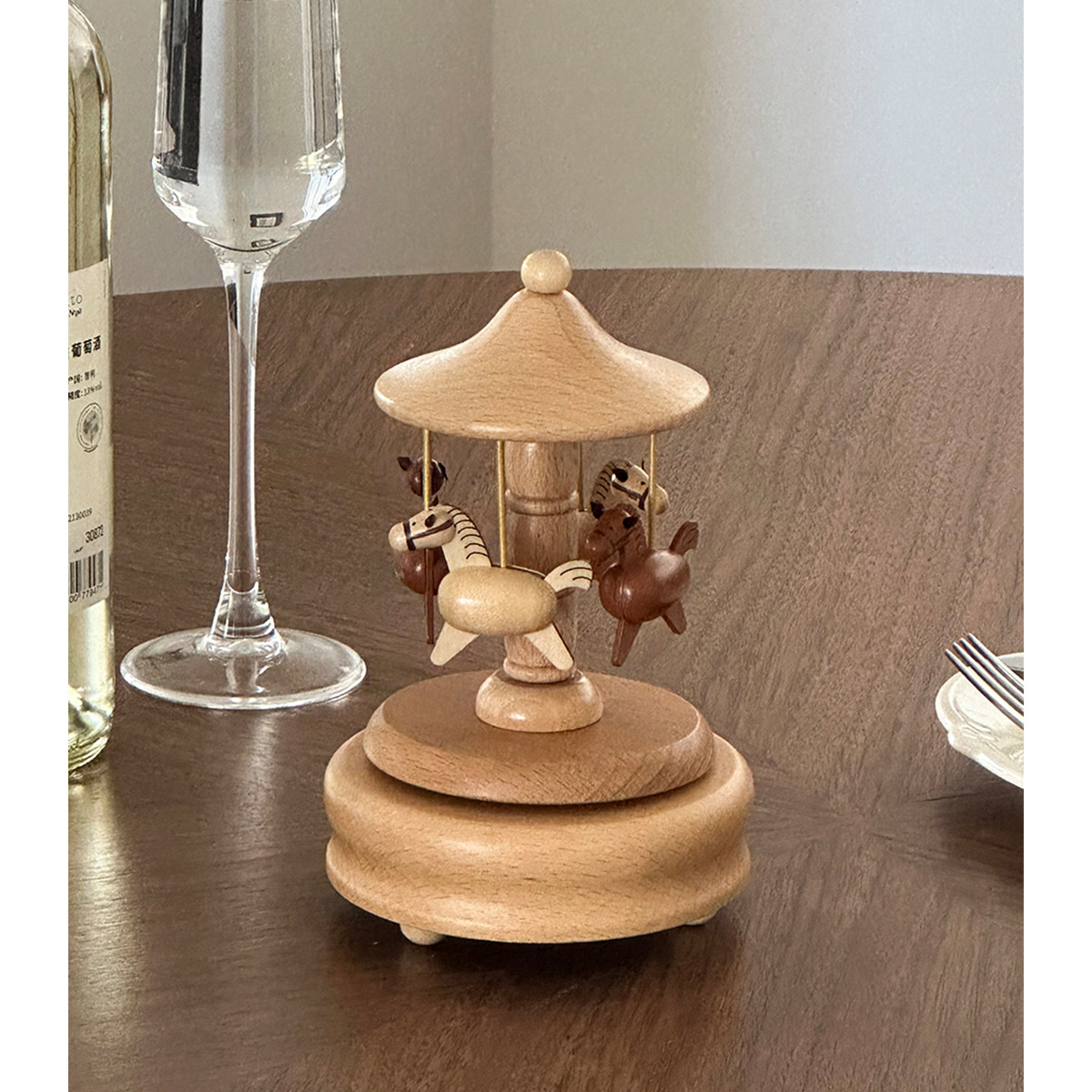 中古实木装饰摆件餐桌面高级感拍照道具木马音乐盒小众复古手工,家居饰品,桌面摆件,淘宝优惠券,粉丝福利购,淘宝优惠卷