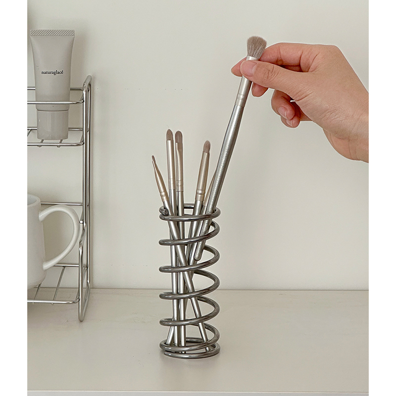 铁艺收纳筒卫生间化妆刷洗漱洗手台收纳收纳盒牙膏牙刷置物架摆件