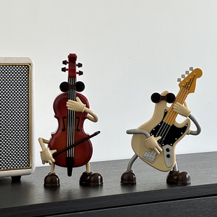 创意小提琴吉他装饰品玄关书柜桌面摆件音乐盒家居饰品生日礼物