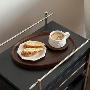 甜品托盘木质香薰托盘装饰摆件中古风拍照道具桌面玄关首饰收纳