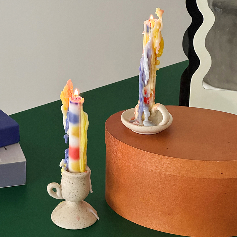 氛围感蜡烛台座香薰烛台蜡烛摆件烛光晚餐蜡烛彩色蜡烛场景布置