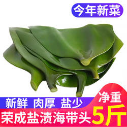 山东荣成盐渍海带头 新鲜海带根丝片结特厚昆布半干货火锅食材5斤