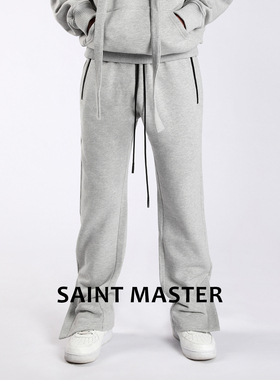 SAINT MASTER加绒卫裤散口运动裤秋冬男款休闲通勤日常穿搭运动裤